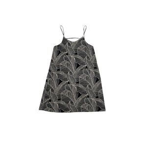 Leaf Print Newport‎ Navy and Cream Lined Mini Dress S